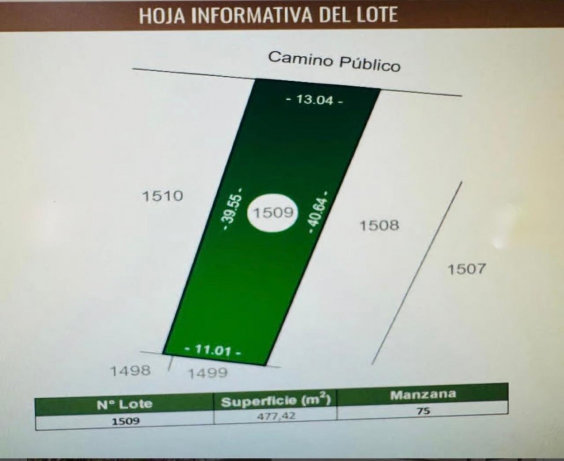 TERRENO EN VENTA EN LOTEO LOS DOMINGOS SAUCE VIEJO